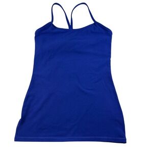 Lululemon Power Y Tank Top Royal Blue Racerback Built-in Bra Womens Size 6